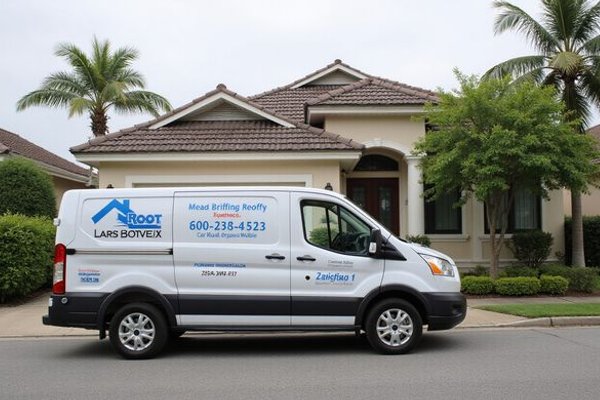 Roofing Man service vehicle